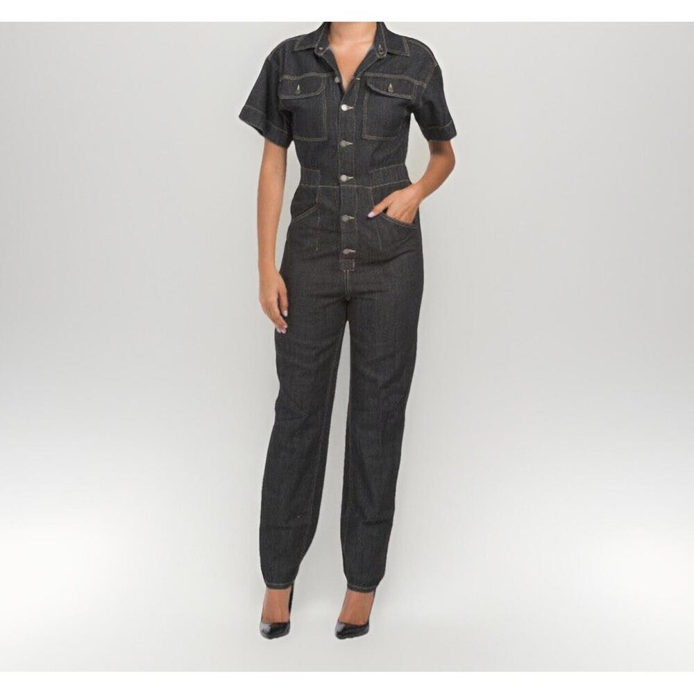 EN SAISON Denim Jean Jumpsuit BLACK DENIM size S